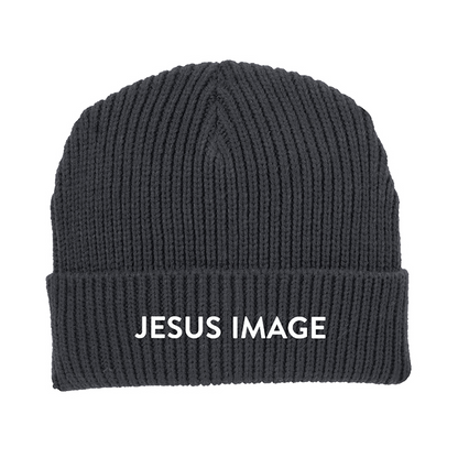 Jesus Image Beanie — Cable-Knit