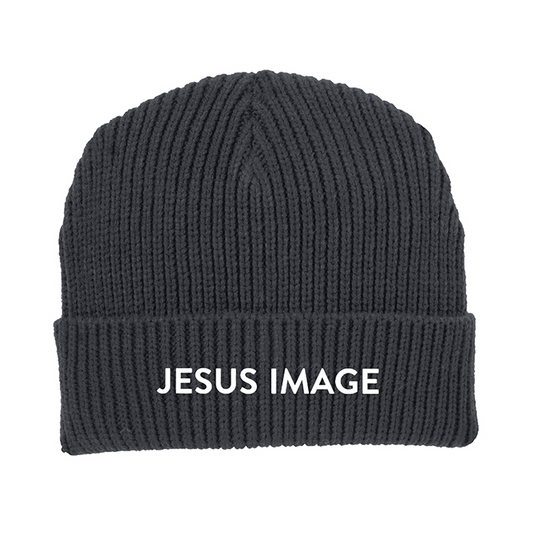 Jesus Image Beanie — Cable-Knit