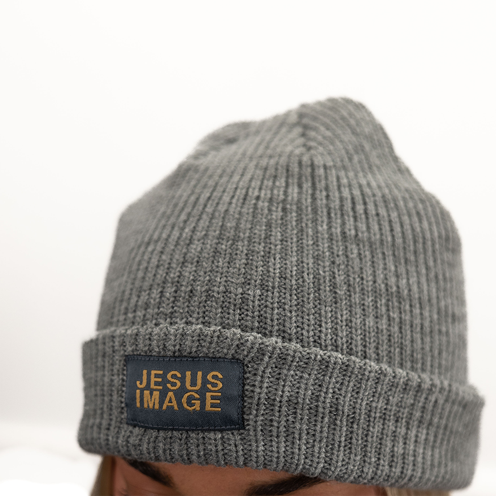 Jesus Image Woven Patch Beanie